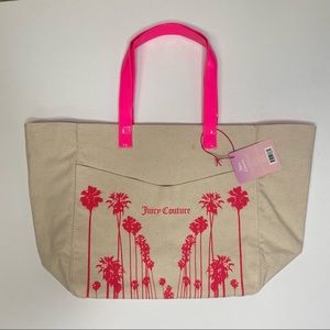 NWT Juicy Couture Canvas Beach Tote Bag